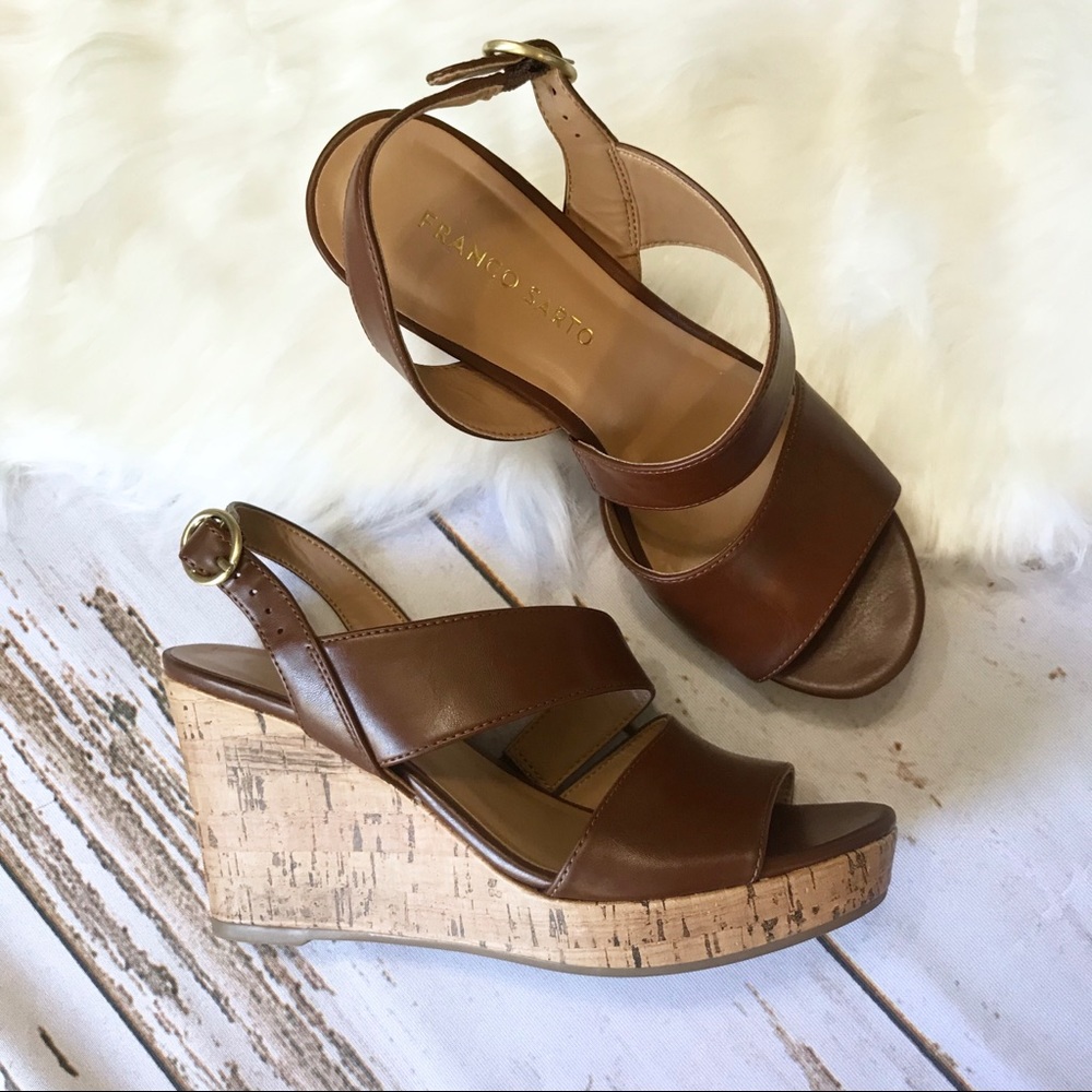Franco Sarto | Brown Strappy Wedges | Size 6.5